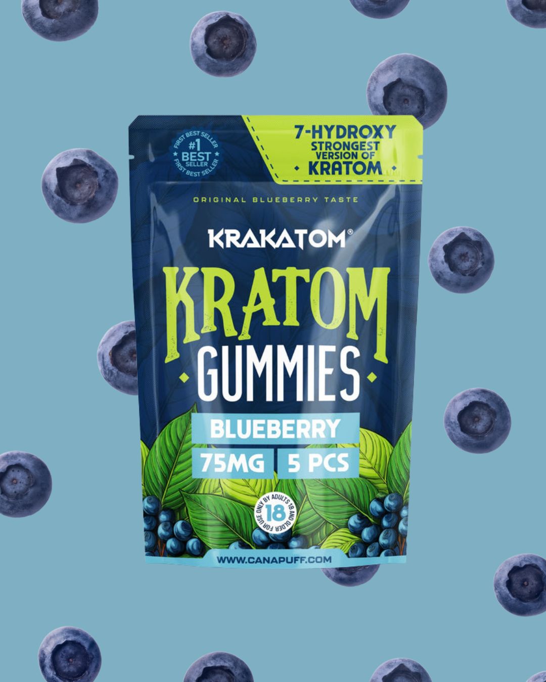 Blaubeer Gummies mit 7 Hydroxy Kratom